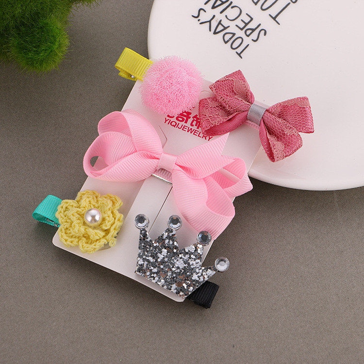 Baby Hair Clips 5pcs Bow Accessories